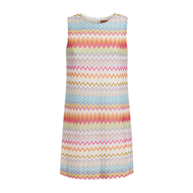 Zigzag viscose pouch dress with lurex