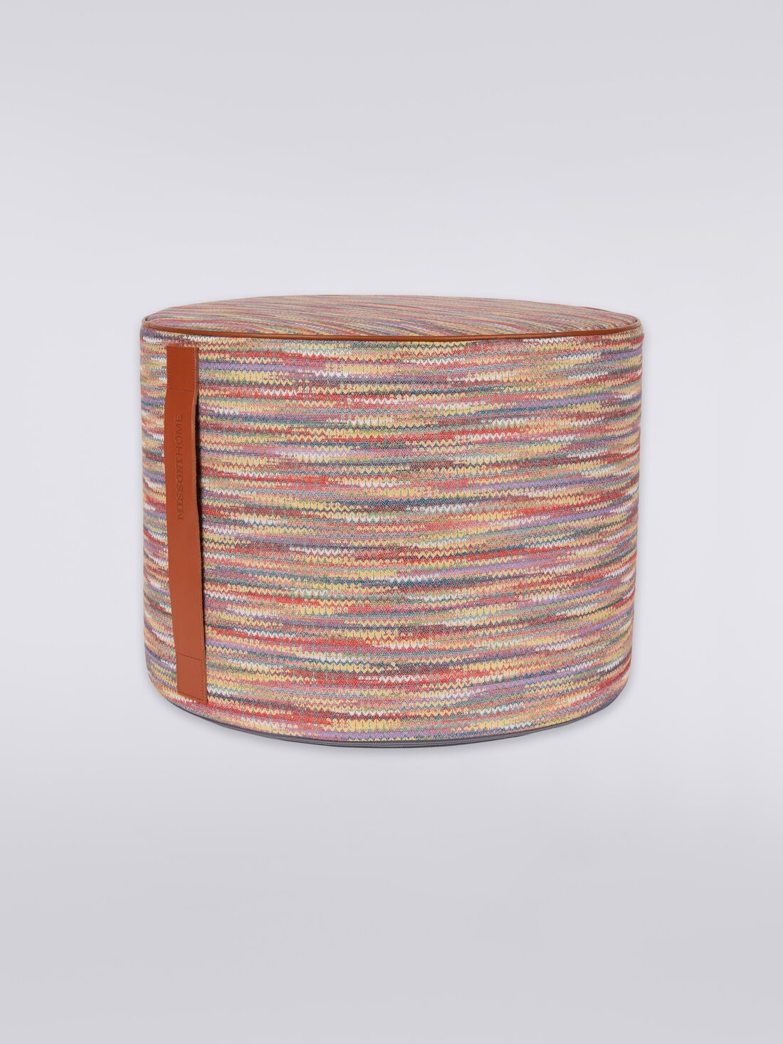 Pouf cilindrico Biscayne 40x30 cm, Arancio - 8051275582465 - 0