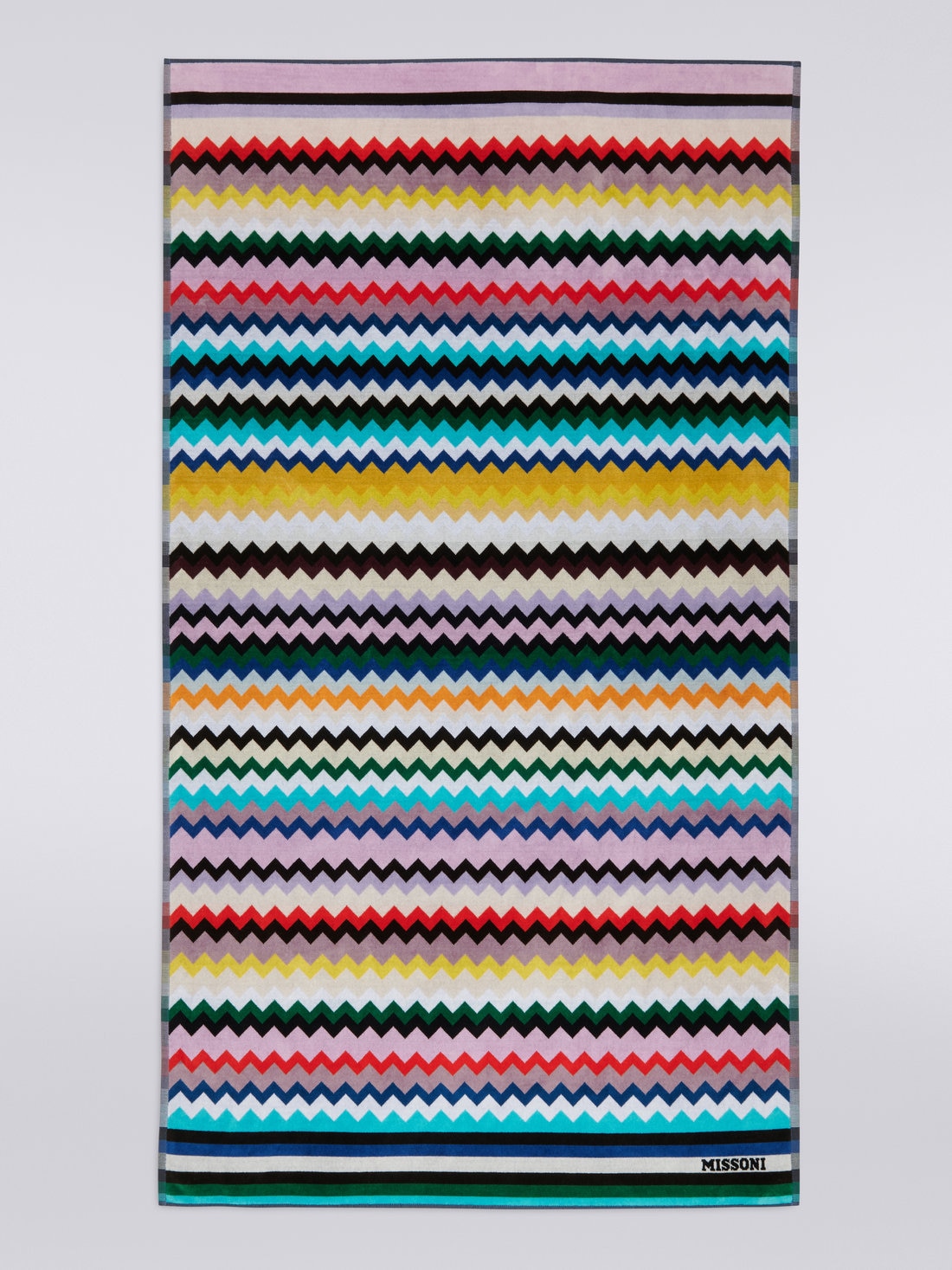 Telo mare 100x180 cm Carlie in spugna di cotone chevron Multicolore