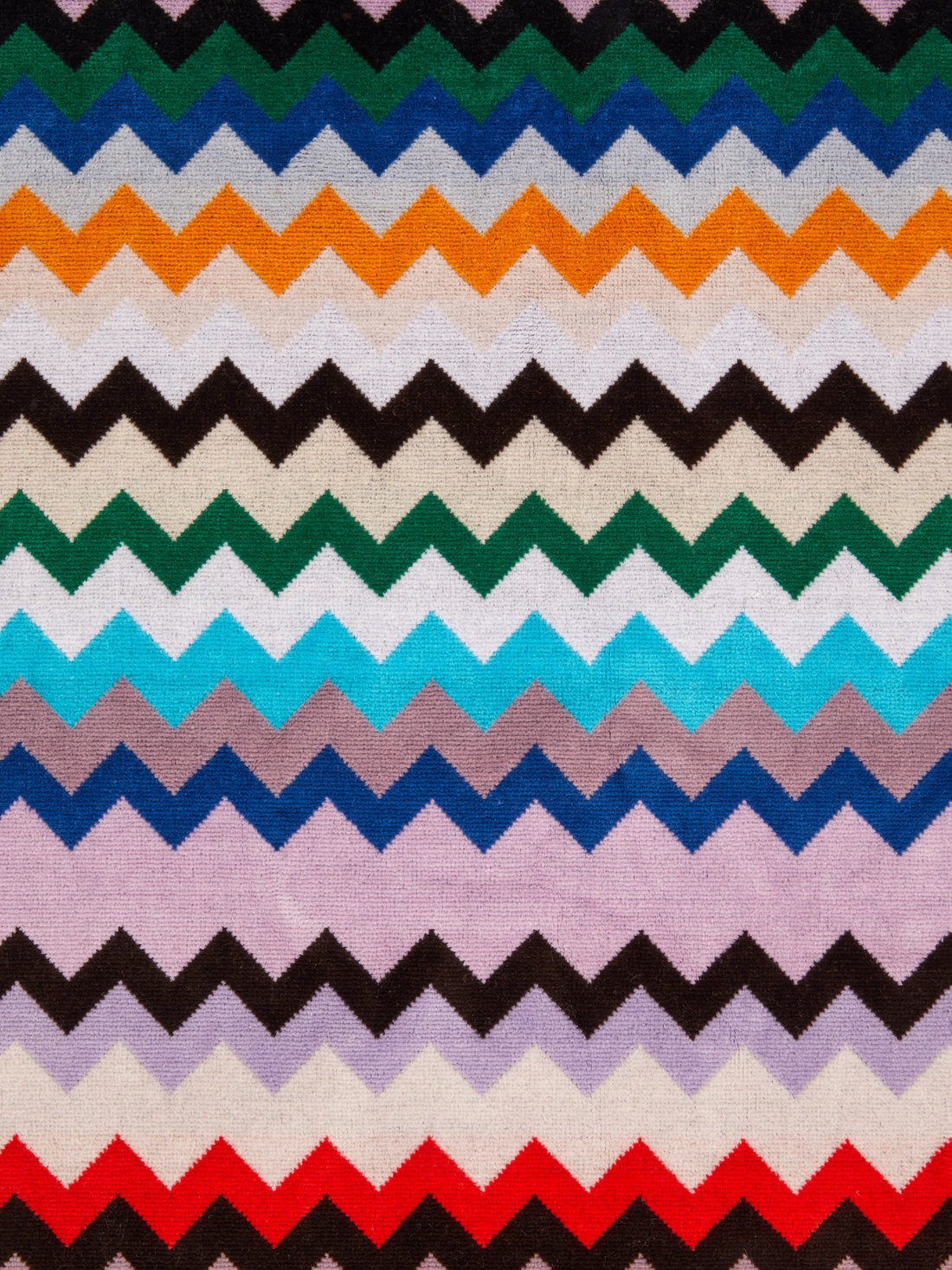 Serviette de plage Carllie 100x180 cm en tissu de coton éponge à chevrons, Multicolore  - 8051575843389 - 3