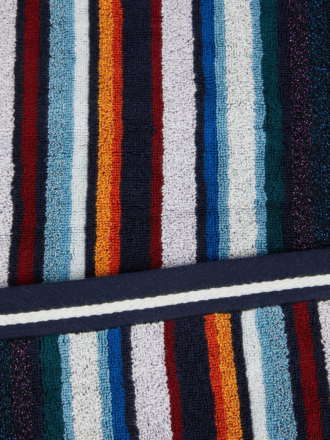 Chandler 100x180 cm terry beach towel with lurex, Blue - 8051575837005 - 2