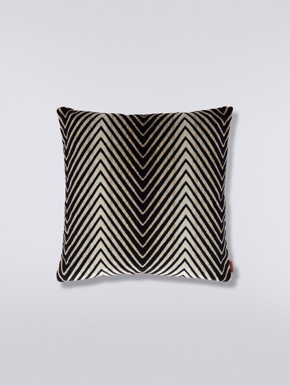 Ziggy 40x40 cm viscose blend zigzag cushion, Black & White - 8051575831270 - 0