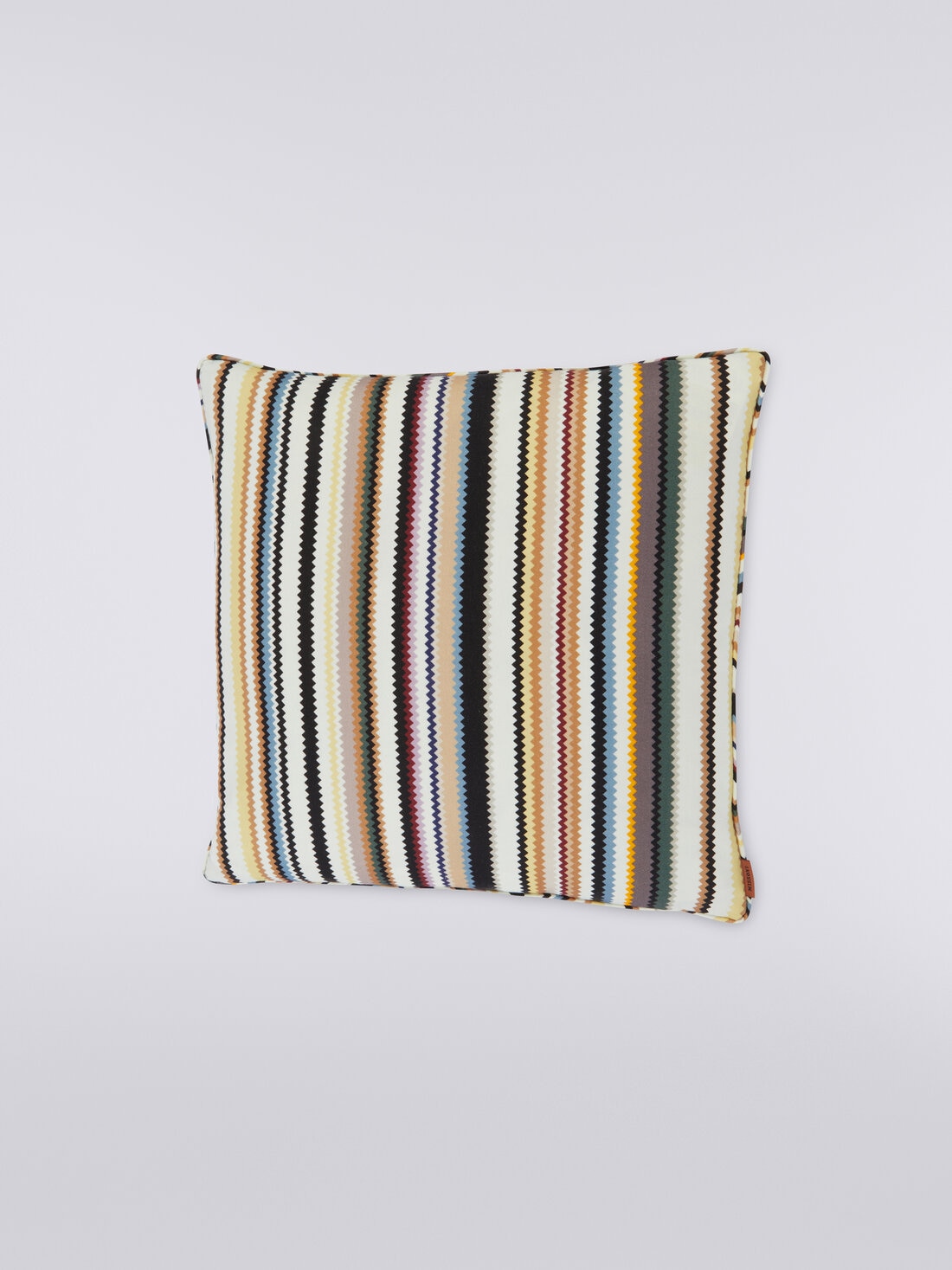 40x40 cm Shangai wool satin cushion with zig zag print, Black    - 8051575837517 - 1