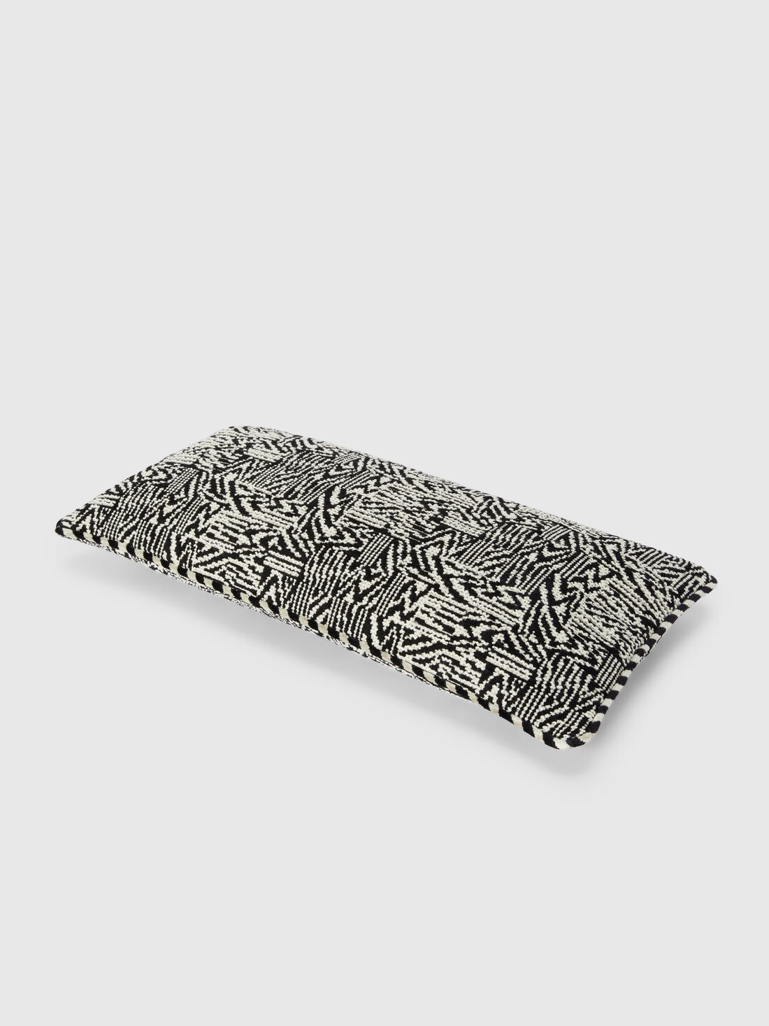 Noise 30x60 cm cushion with bouclé work, Black & White - 8051575837784 - 1