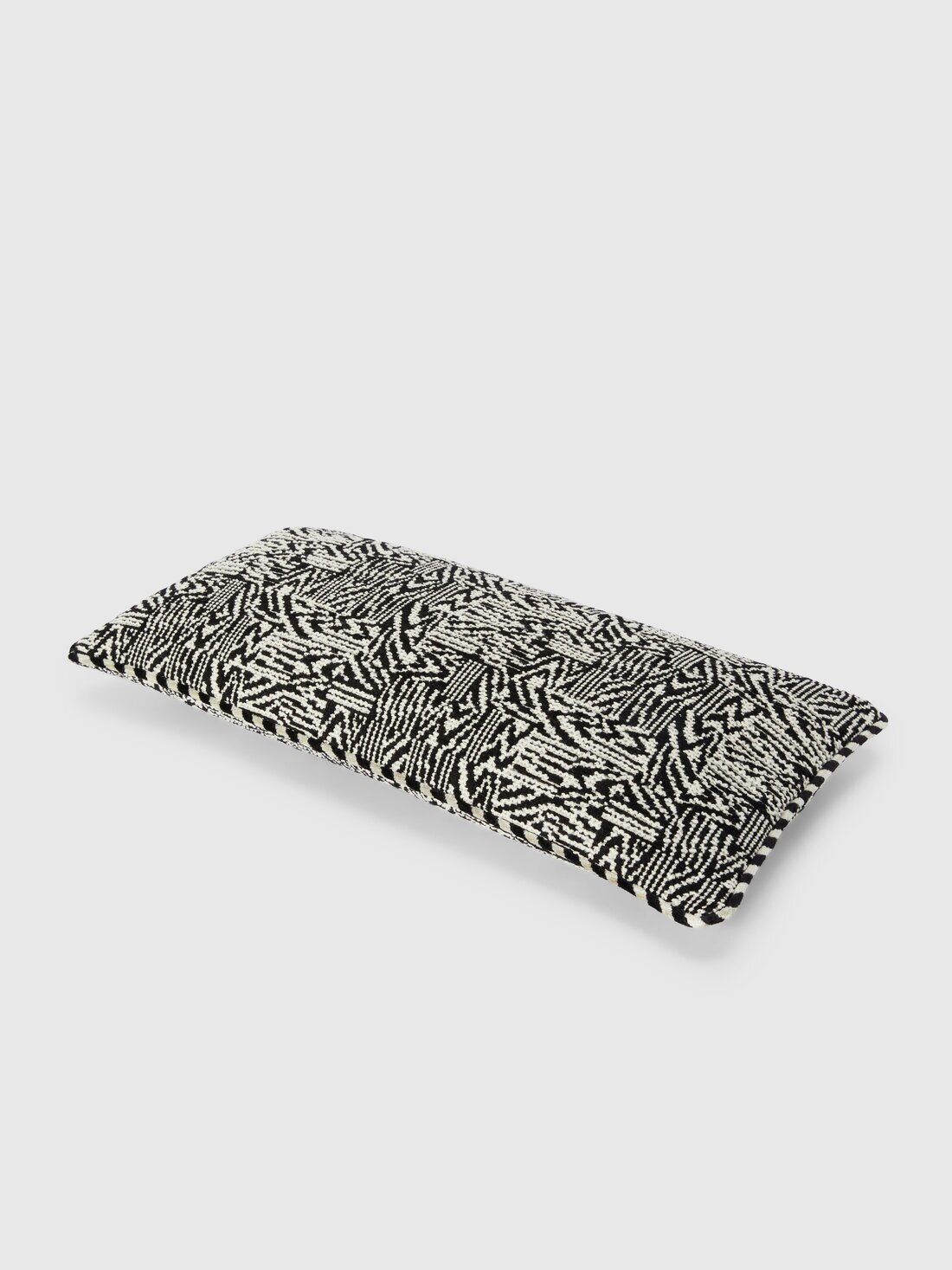 Cojín Noise 30×60 cm con confección bouclé, Negro & Blanco - 8051575837784 - 1