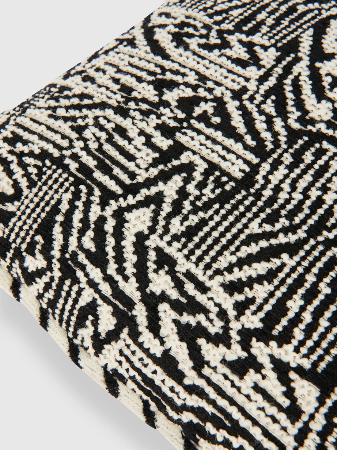 Noise 30x60 cm cushion with bouclé work, Black & White - 8051575837784 - 2