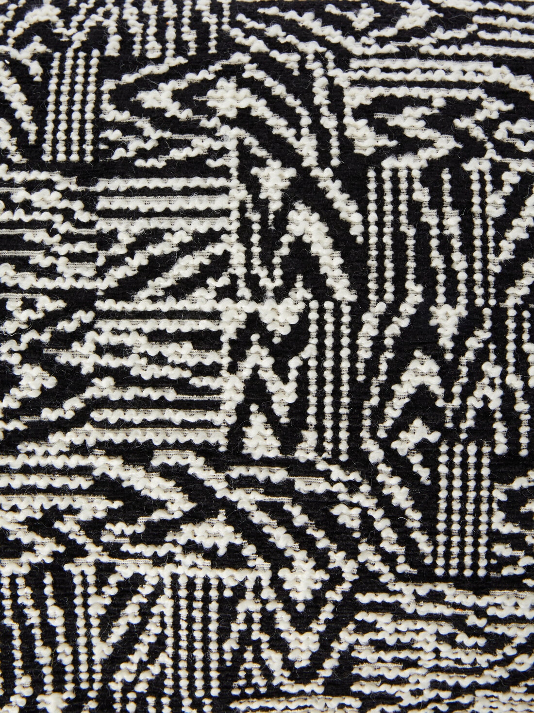 Noise 30x60 cm cushion with bouclé work, Black & White - 8051575837784 - 3