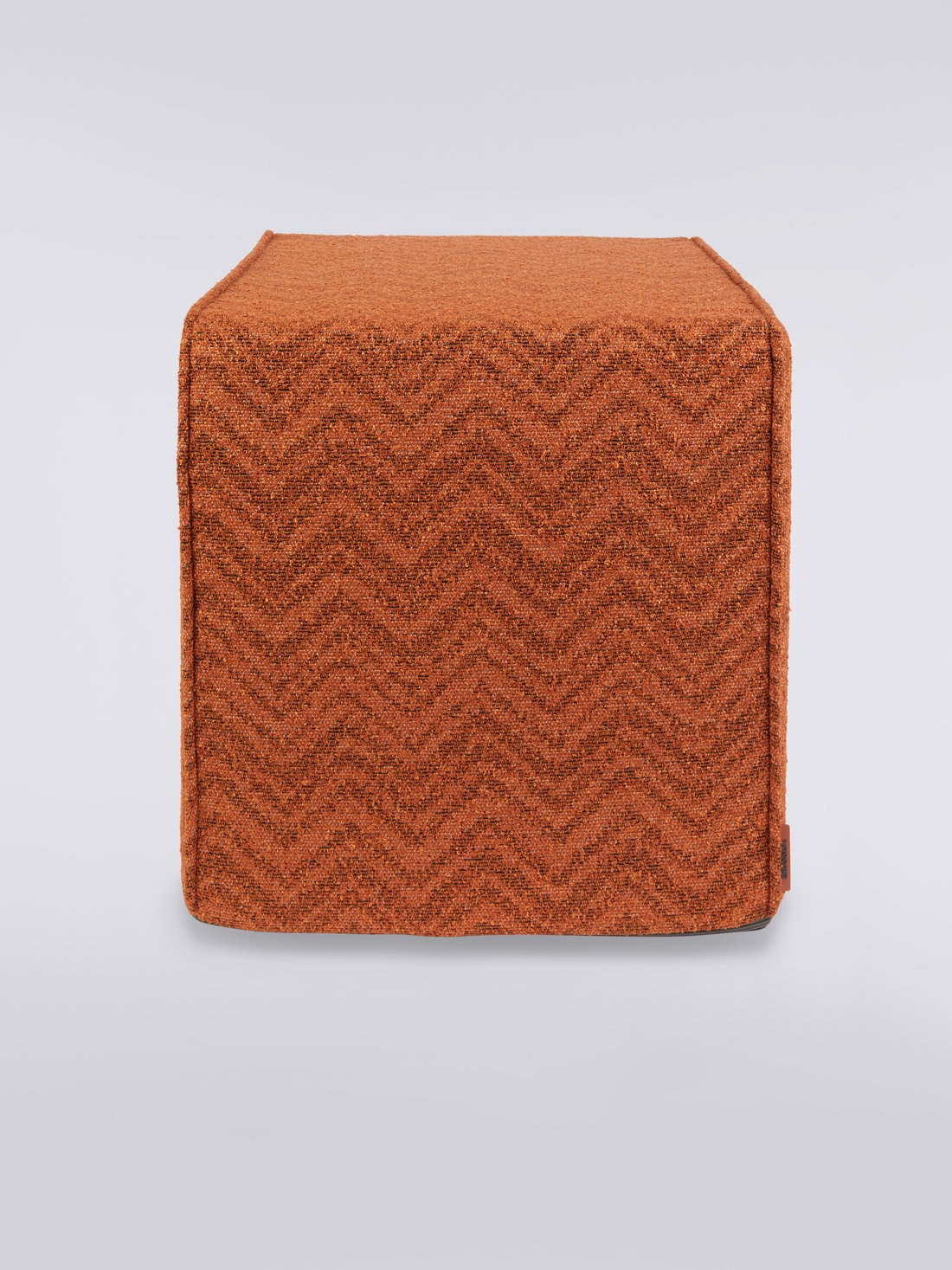 Columbia 40x40x40 cm chevron bouclé footstool cube, Multicoloured  - 8051575830242 - 0