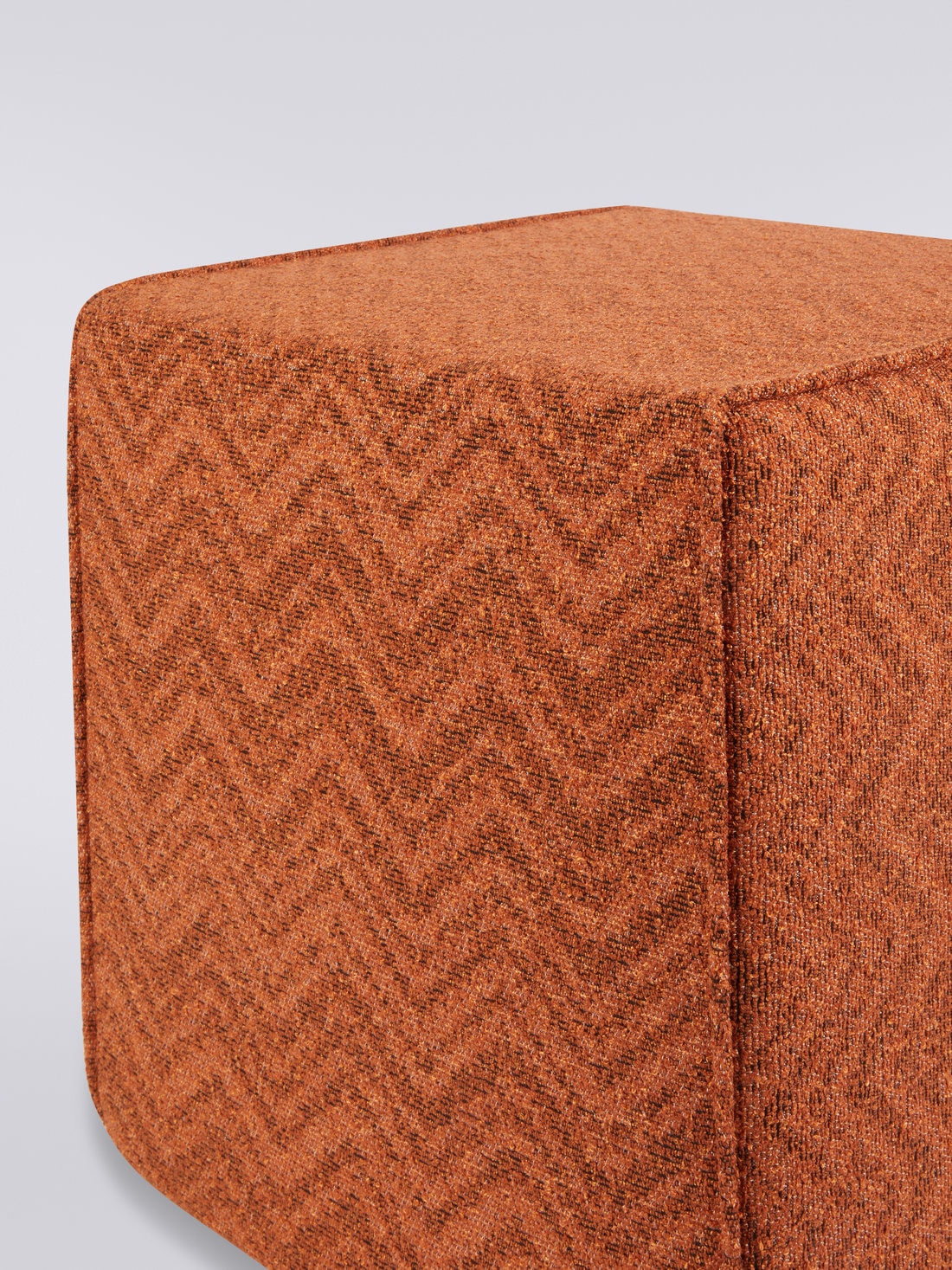 Columbia 40x40x40 cm chevron bouclé footstool cube, Multicoloured  - 8051575830242 - 1