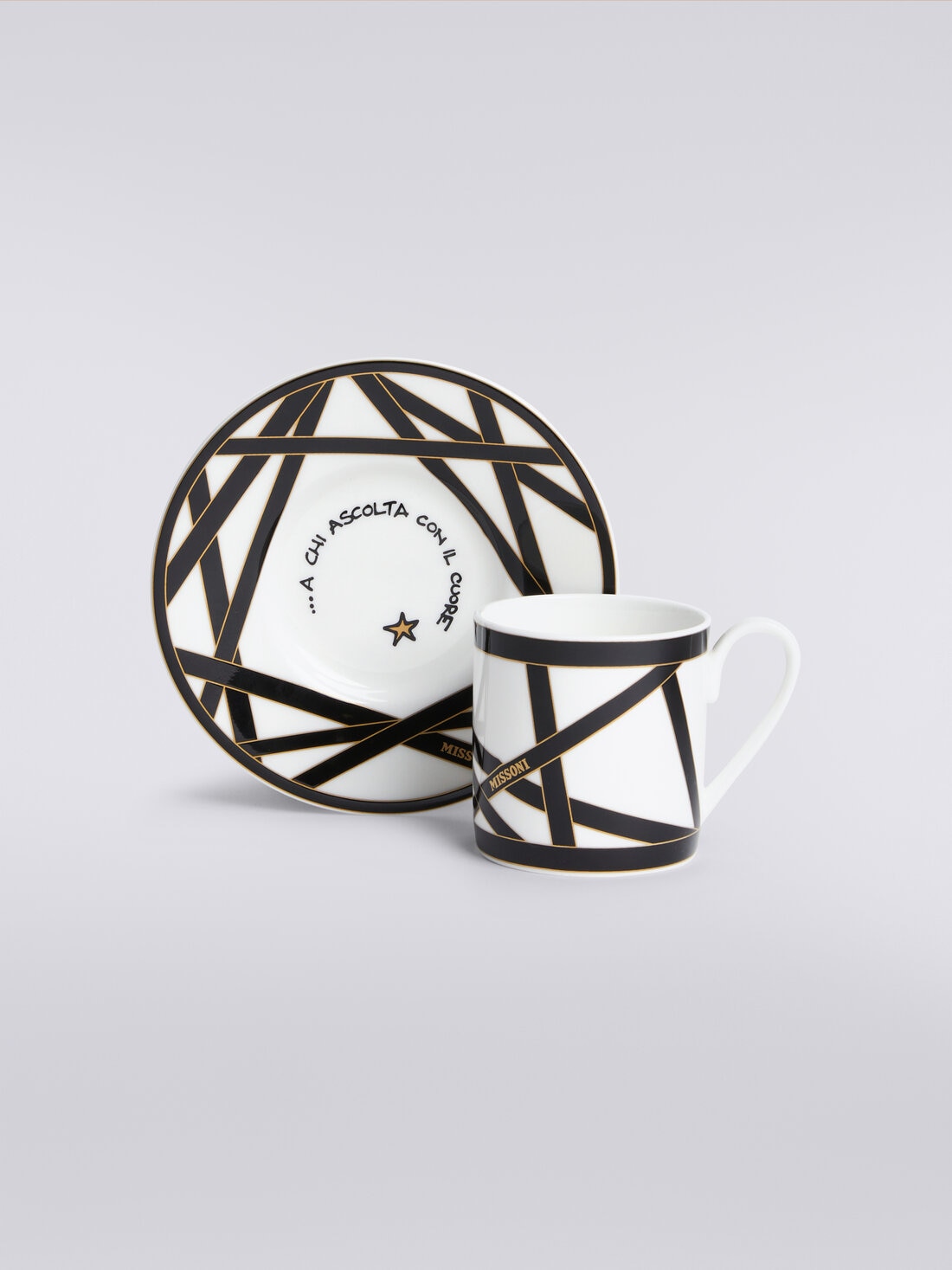 Missoni x Suonare Stella coffee cup and saucer set, Black & Multicoloured  - 8053147146485 - 1