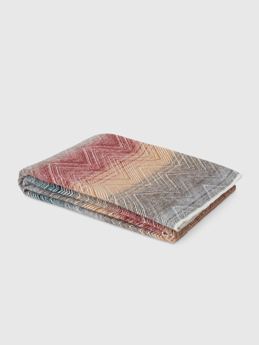 Marea 130x190 cm wool plaid blanket with chevron pattern , Multicoloured  - 8053147134765 - 0