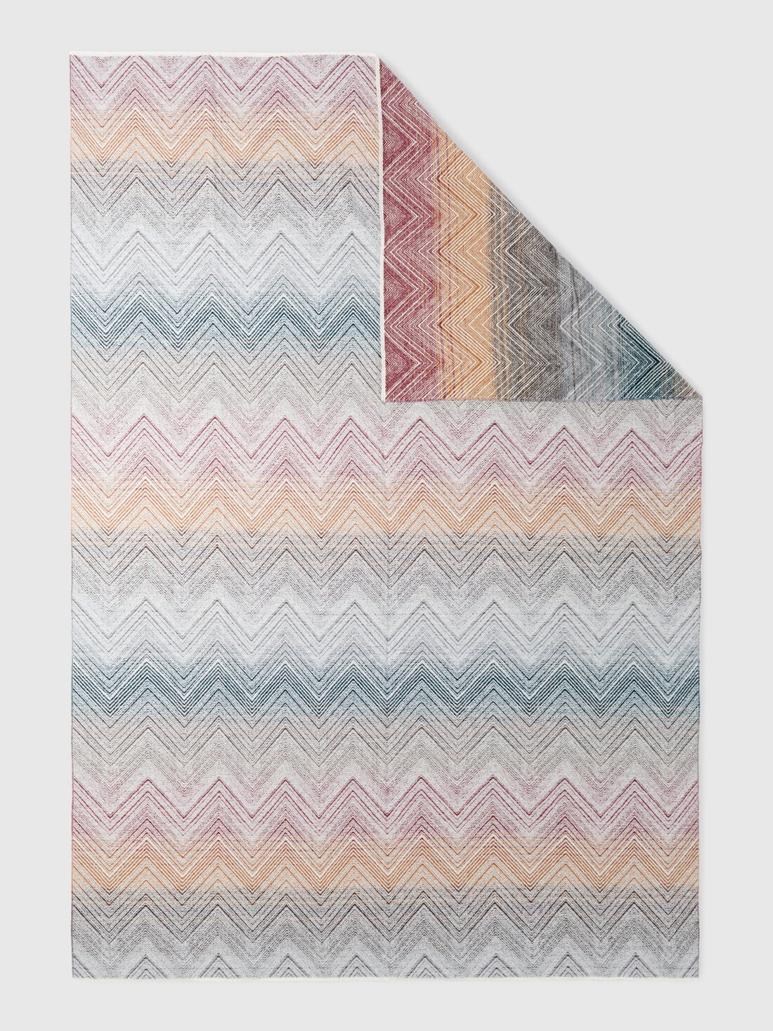 Marea 130x190 cm wool plaid blanket with chevron pattern , Multicoloured  - 8053147134765 - 2