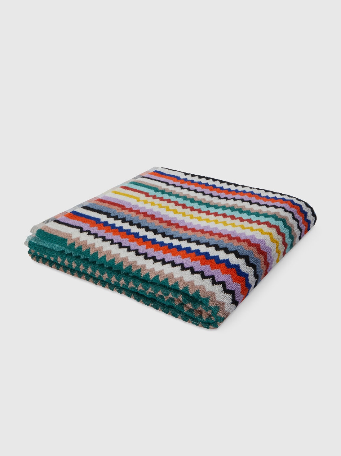 Serviette de plage 150x100 cm Riverbero en coton éponge à zigzag , Multicolore  - 8053147105307 - 0