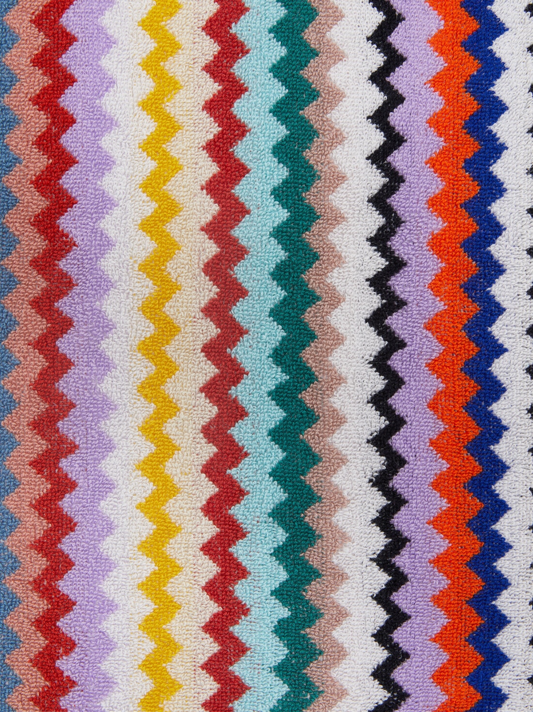 Serviette de plage 150x100 cm Riverbero en coton éponge à zigzag , Multicolore  - 8053147105307 - 3