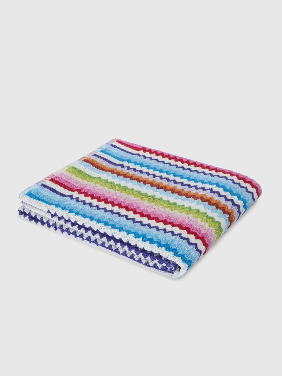 Bath towel 150x100 cm Zig zag cotton terry Riverbero , Pink & Multicoloured - 8053147122373 - 0