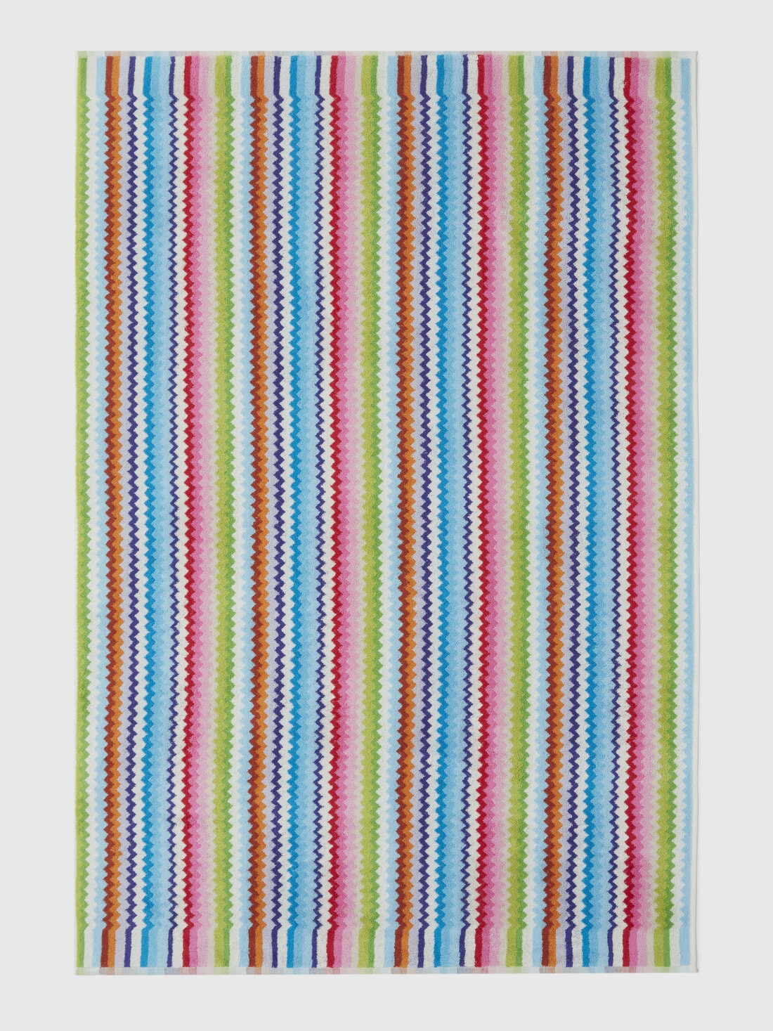 Bath towel 150x100 cm Zig zag cotton terry Riverbero , Pink & Multicoloured - 8053147122373 - 1