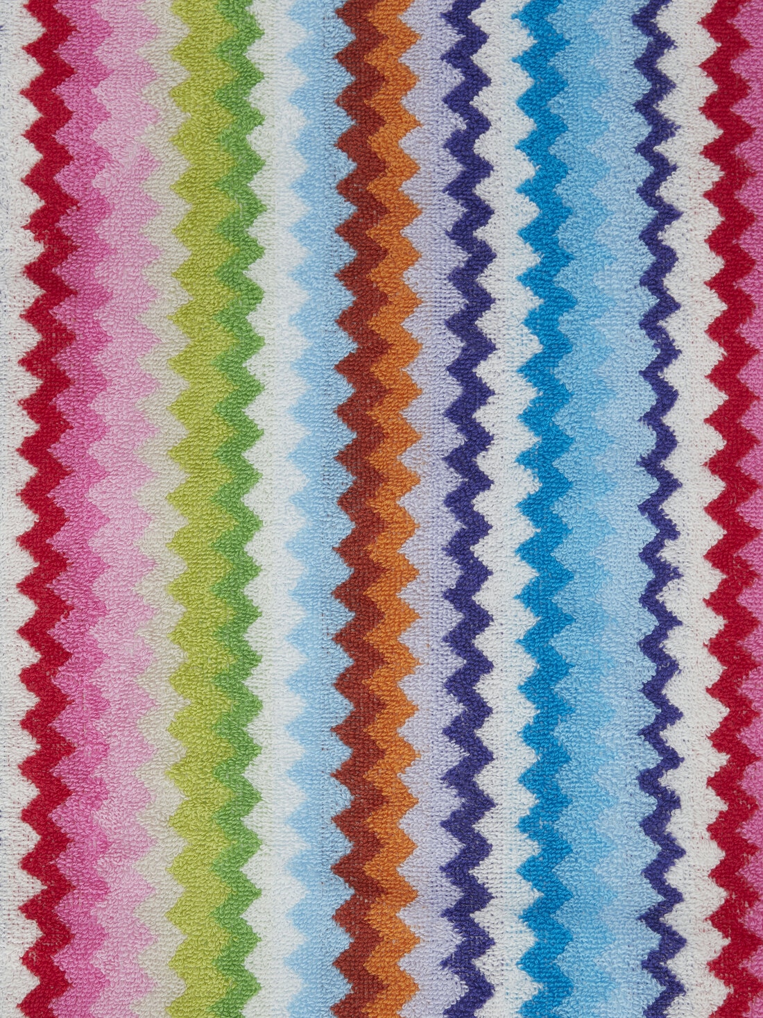 2 Piece Set of Zig Zag Cotton Terry Riverbero Bath Towels, Pink & Multicoloured - 8053147122342 - 3
