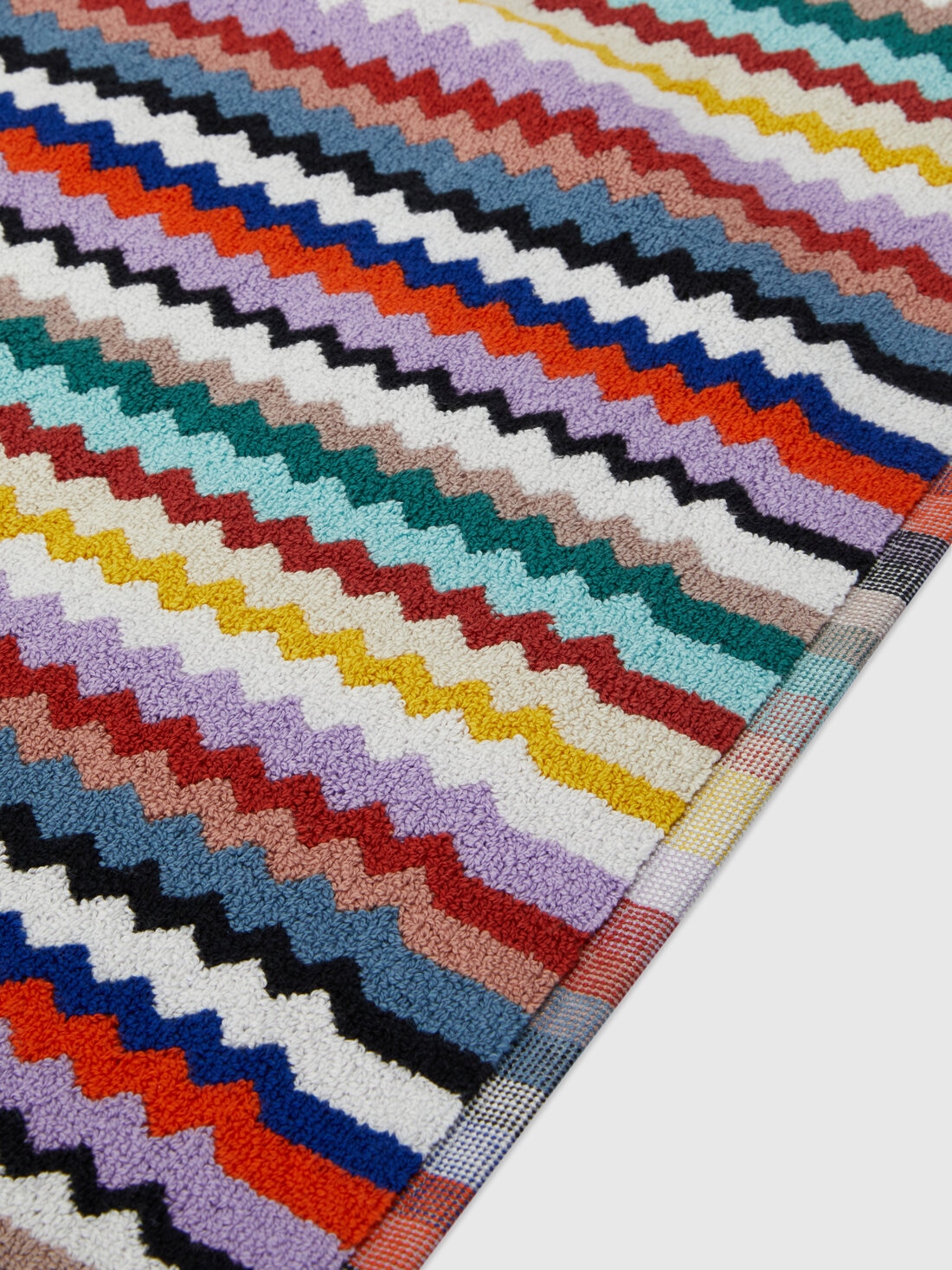 Tappetino da bagno Riverbero 60x90 cm in cotone zig zag, Multicolore  - 8053147143163 - 1