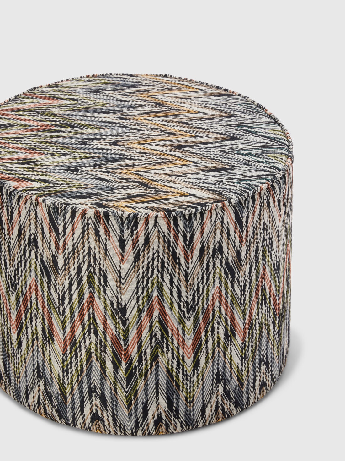 NY フットスツール シリンダー型 40x30cm シェブロン ベージュ | Missoni