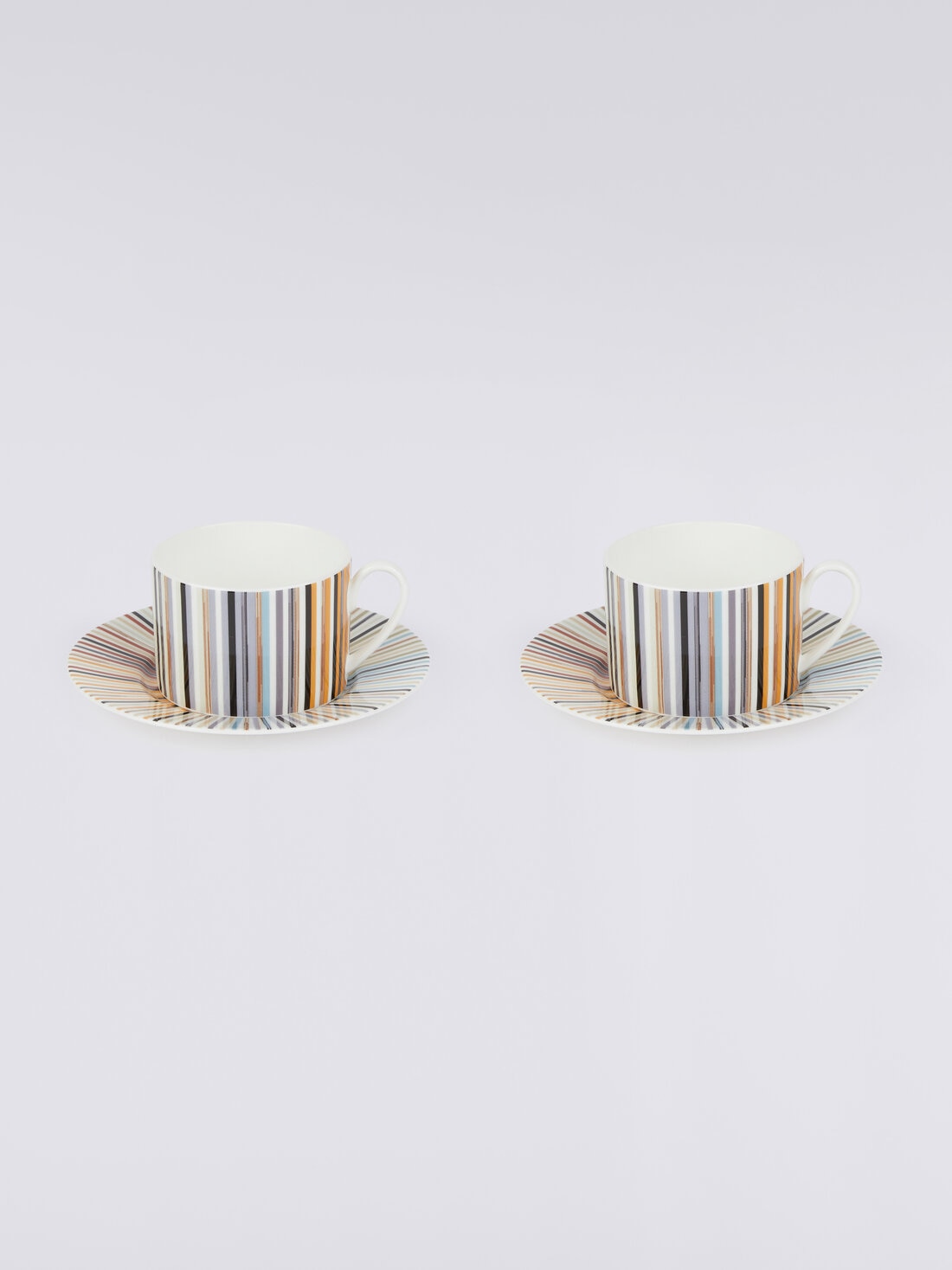 Stripes Jenkins Set of 2 tea cups & saucers, White  - 8051575900365 - 2