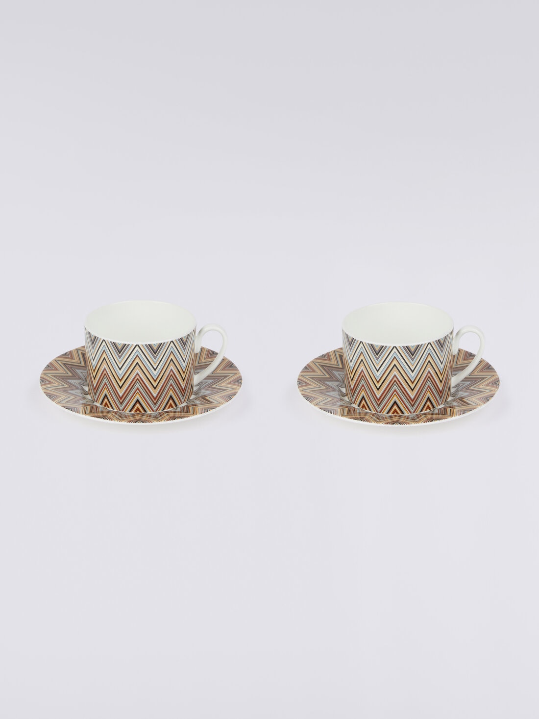 Zigzag Jarris Set of 2 tea cups & saucers, White  - 8051575900402 - 2
