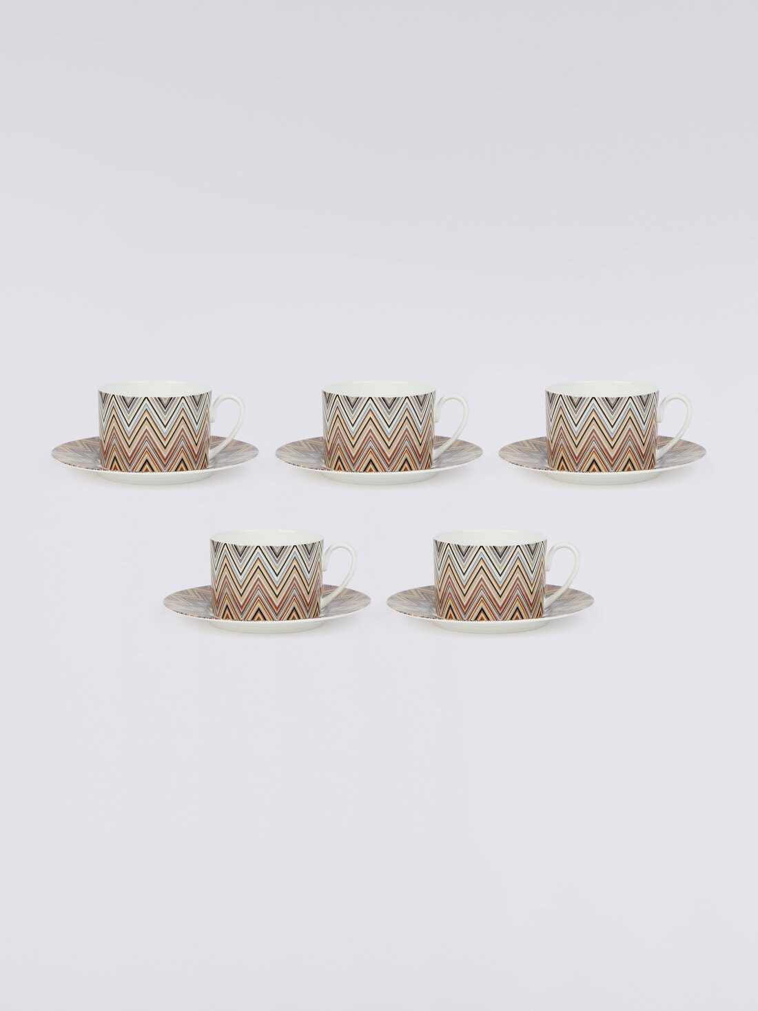 Zigzag Jarris Set of 6 tea cups & saucers, White  - 8051575900426 - 2