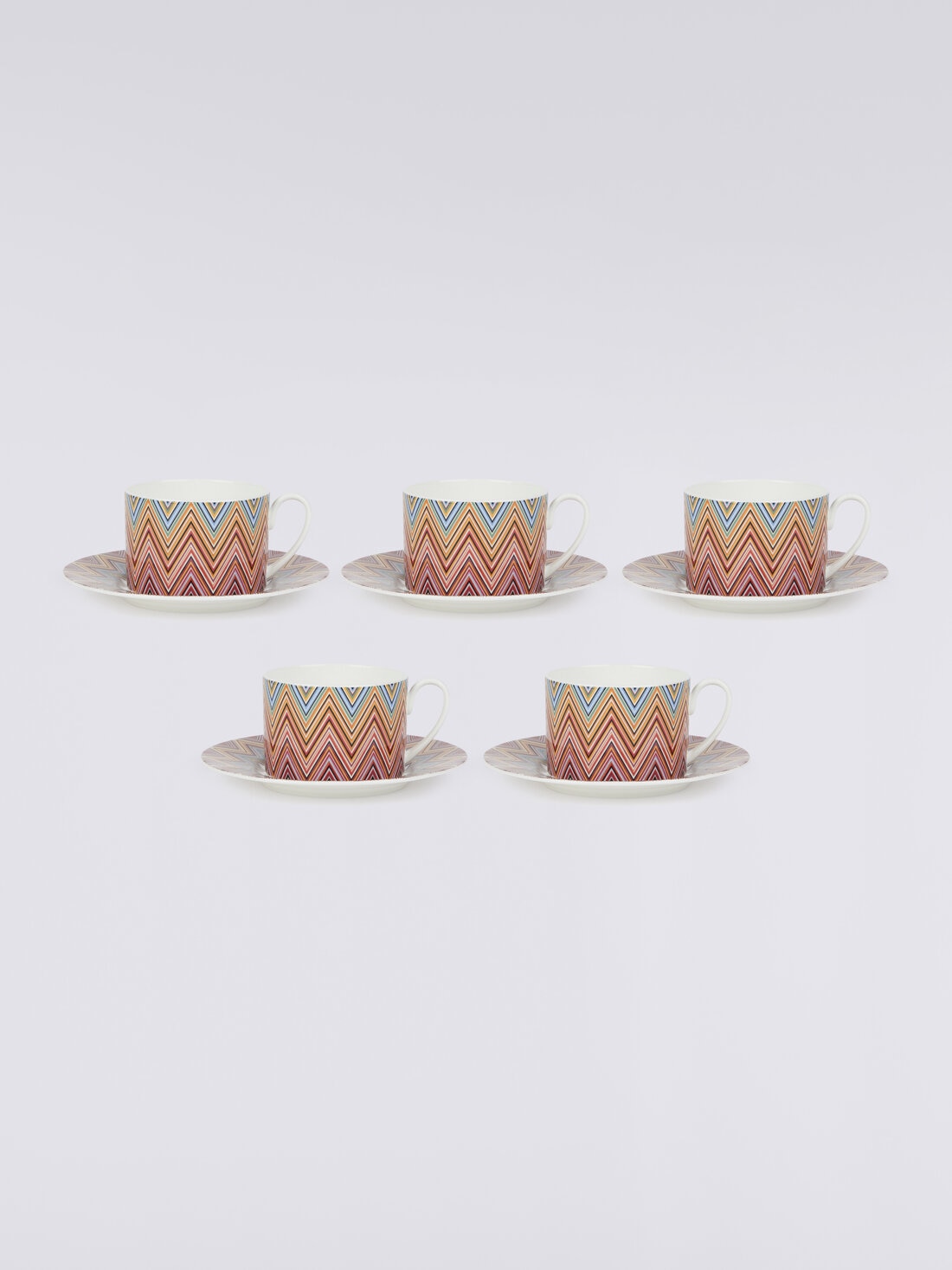 Zigzag Jarris Tazza Tè Set 6 Pz C/Piattino, Rosso  - 8051575900433 - 2