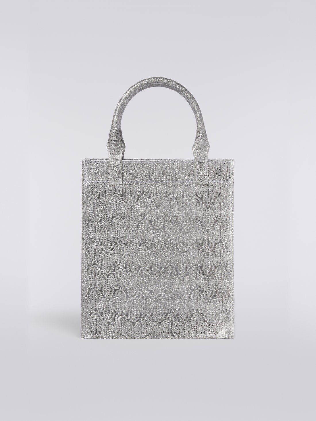 Bolso de PVC y viscosa con lamé, Plateado & Gris Lamé - 8051575725302 - 2