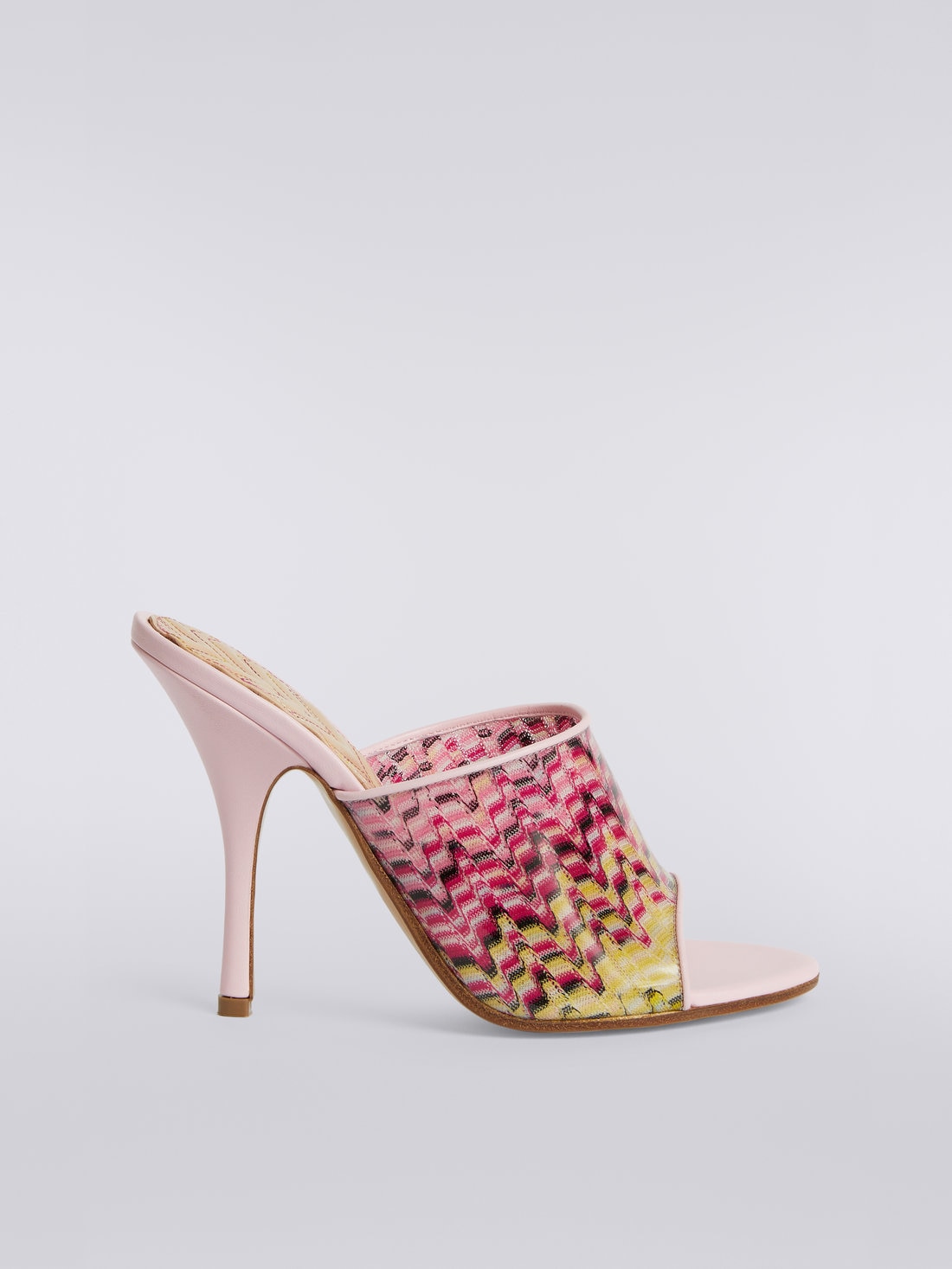 Sandales talon en PVC imprim multicolore Jaune Rose Missoni