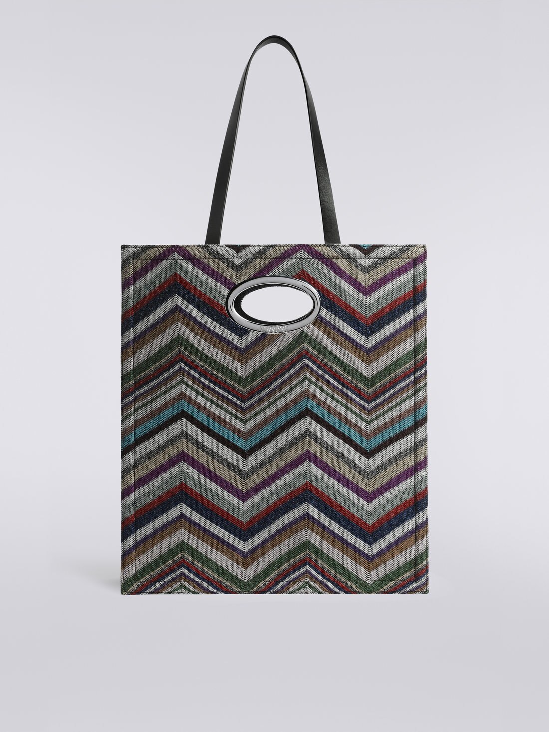 Wool and viscose chevron bag with lurex, Multicoloured  - 8051575804267 - 0