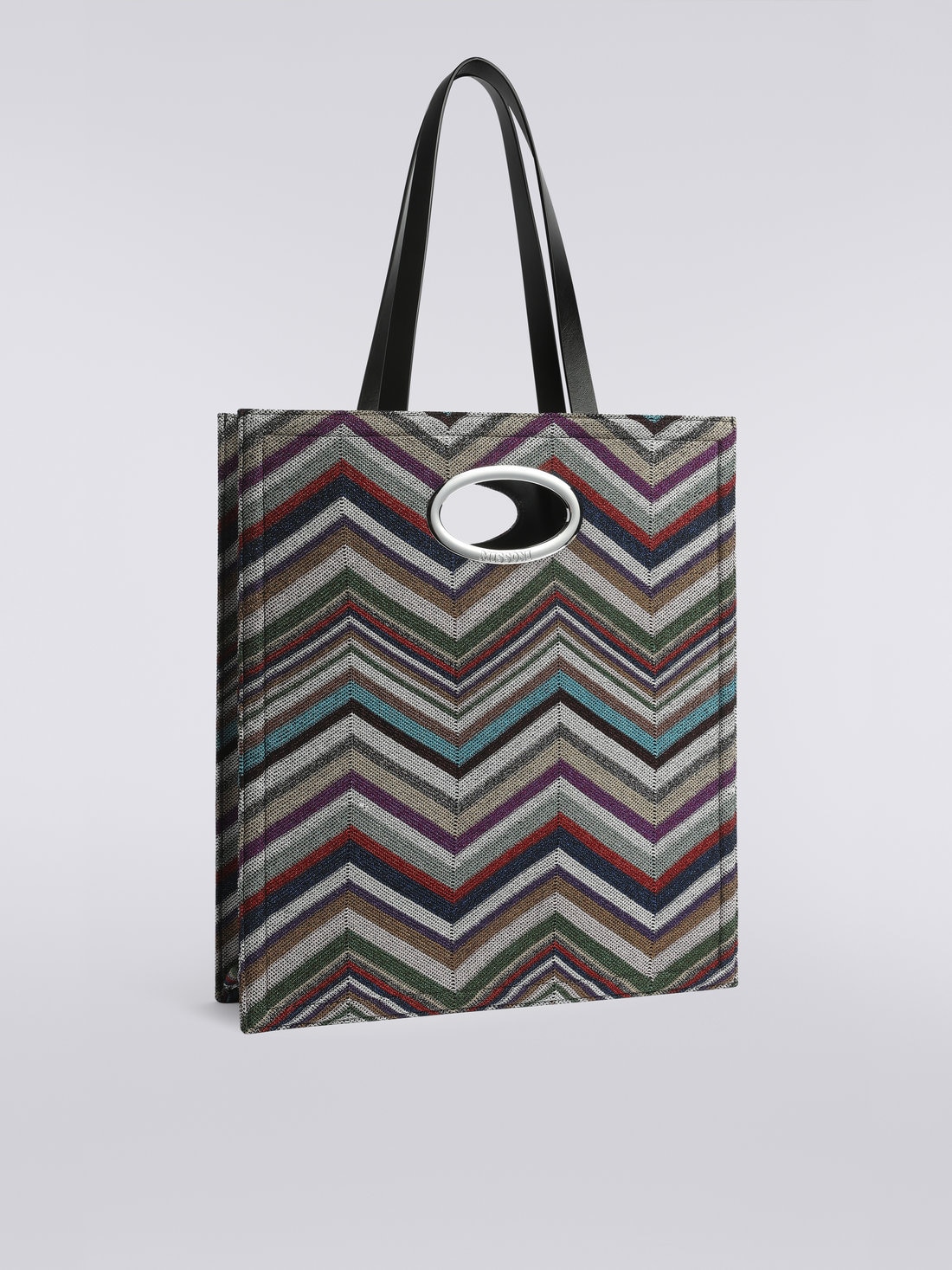 Wool and viscose chevron bag with lurex Multicoloured