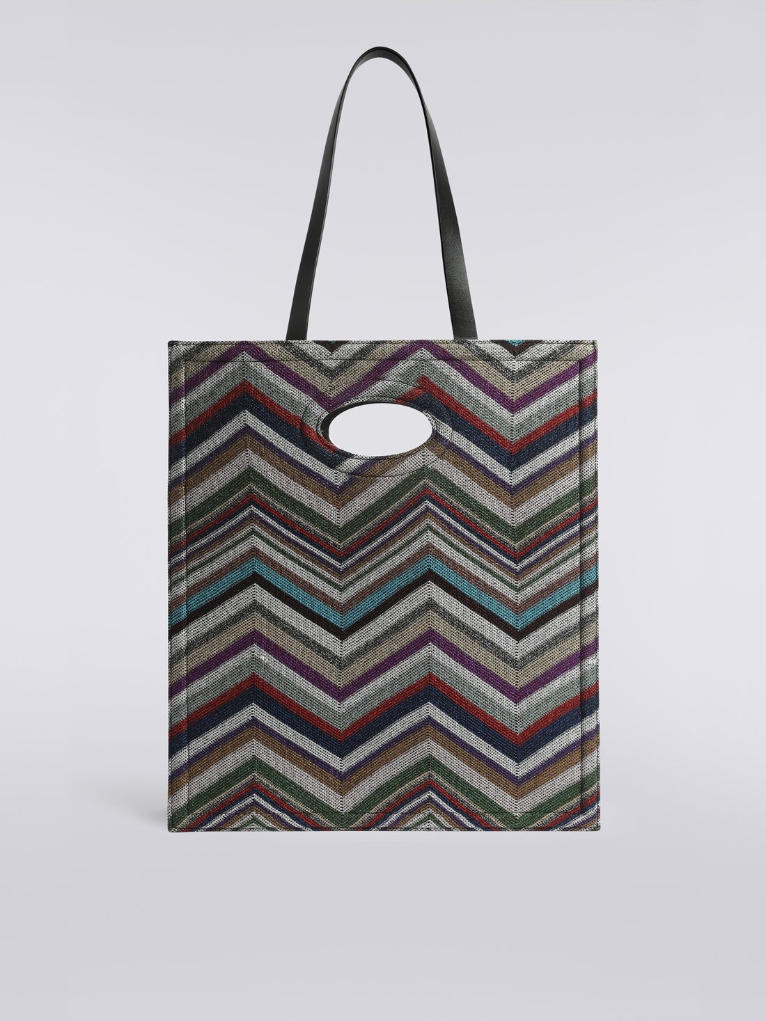Wool and viscose chevron bag with lurex, Multicoloured  - 8051575804267 - 2