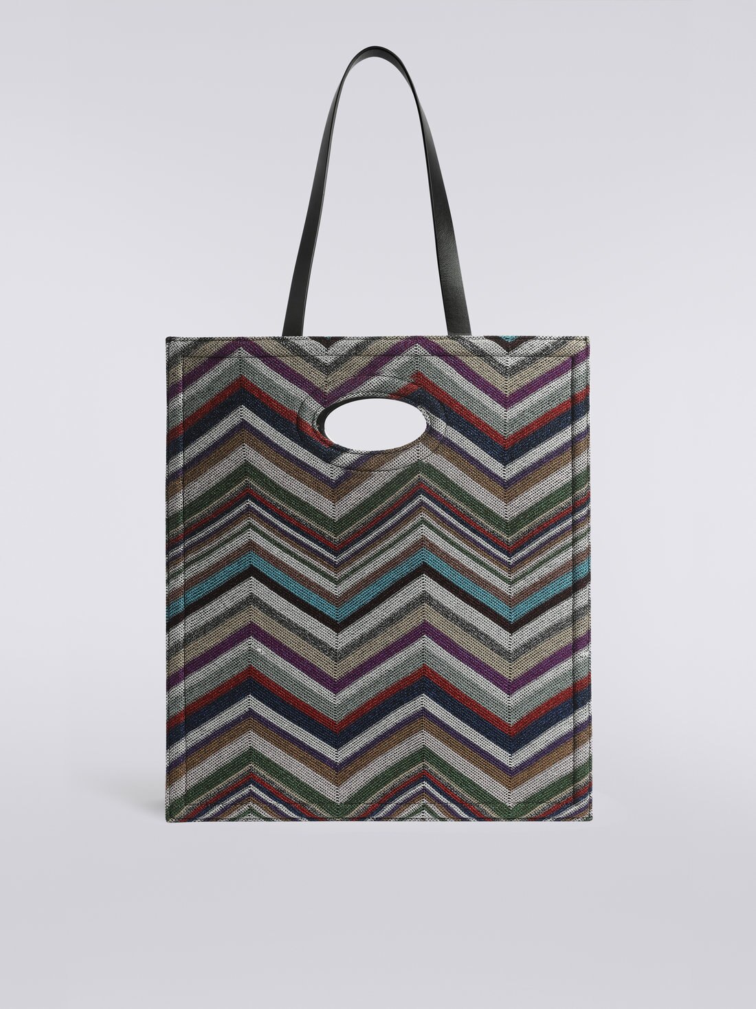 Wool and viscose chevron bag with lurex Multicoloured