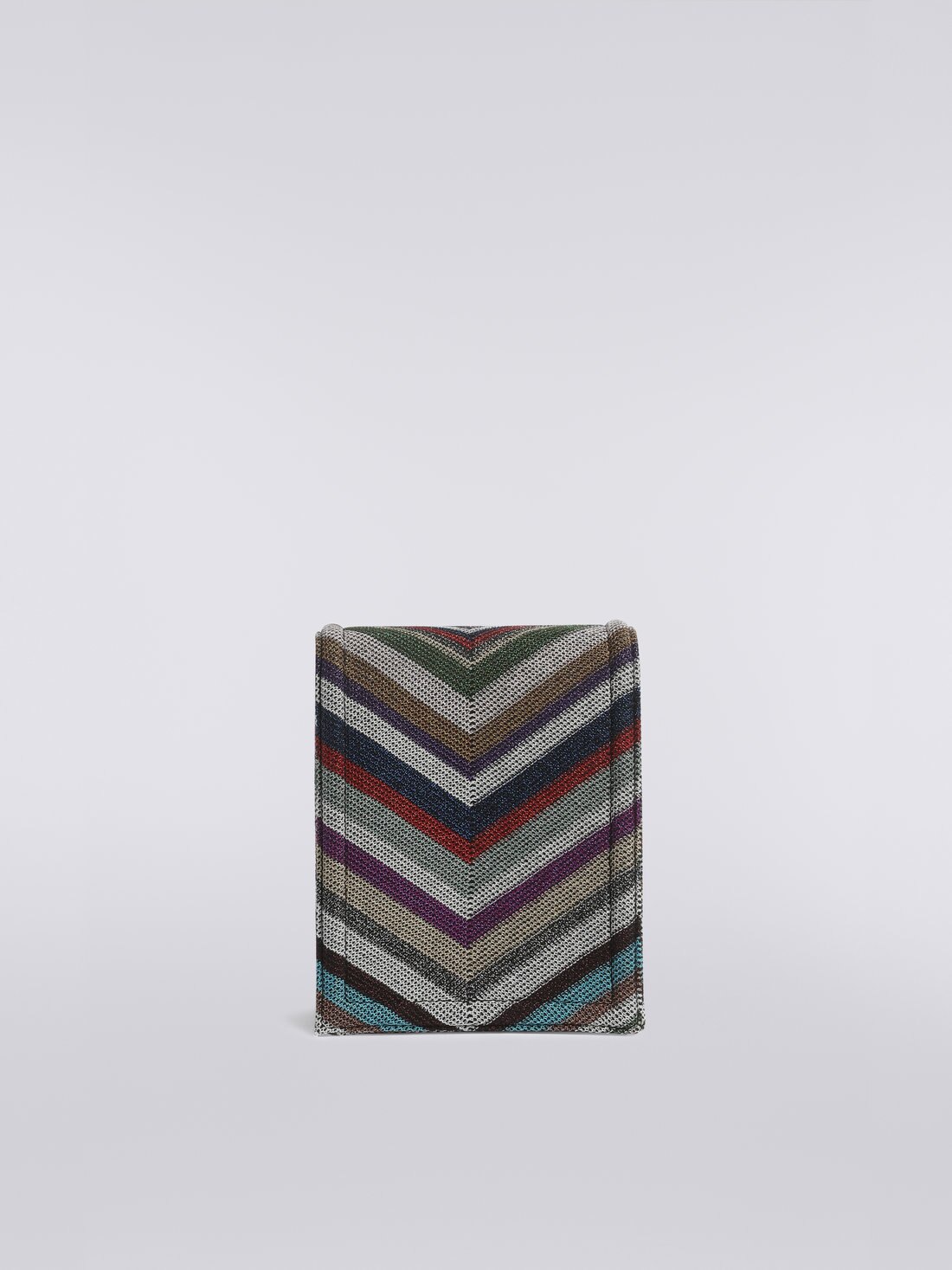 Wool and viscose blend chevron shoulder bag with lurex, Multicoloured  - 8051575804328 - 2