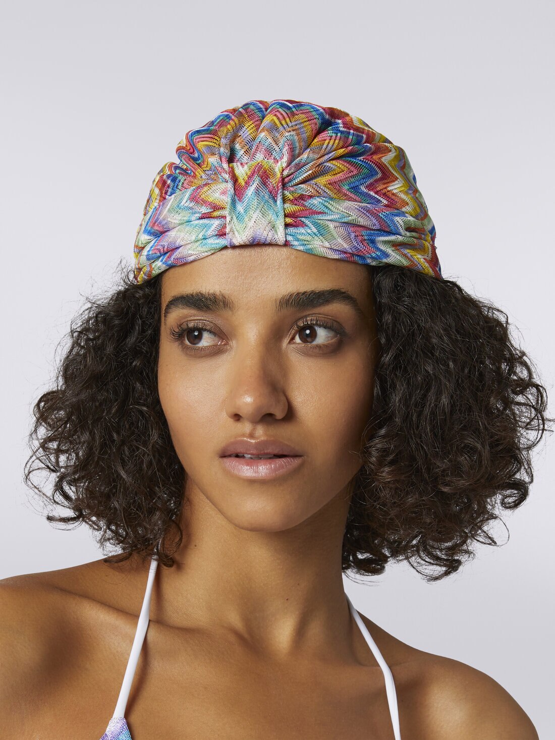 Turbante stampato zig zag, Multicolore  - 8053147115214 - 2