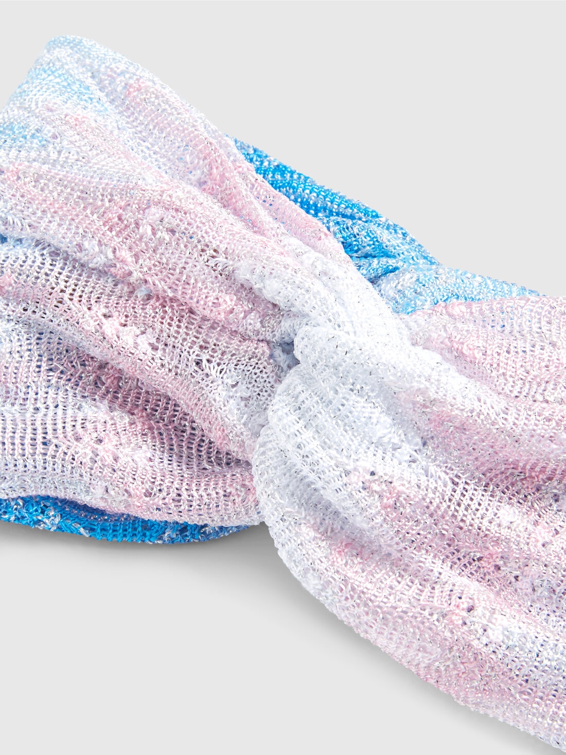 Chevron viscose headband, Blue & Pink   - 8053147557649 - 1