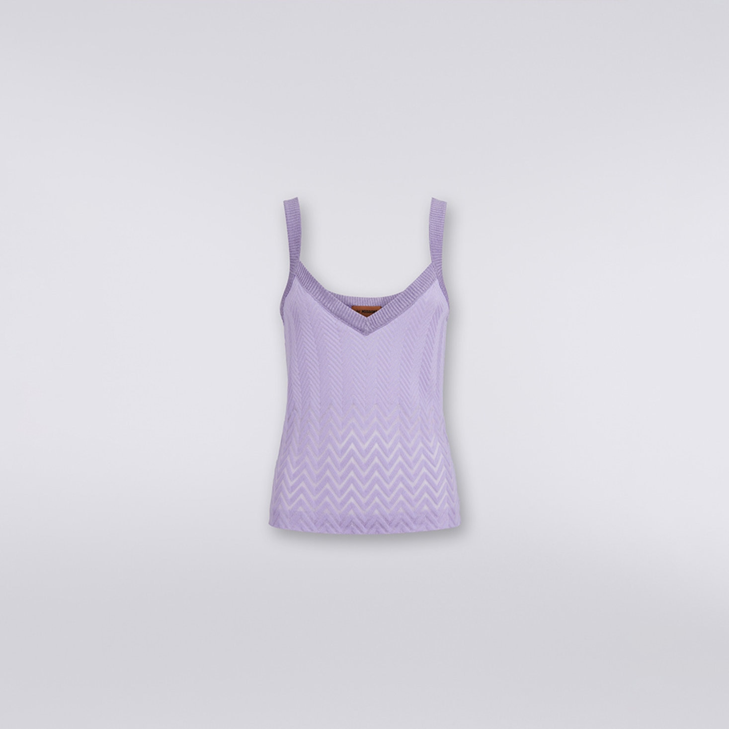 Camiseta de tirantes en mezcla de algodón y viscosa con motivo de espigas, Morado  - 8051575949869 - 5