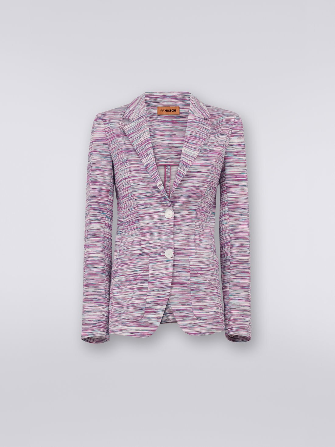 Blazer en jersey de coton flammé bicolore, Multicolore  - 8051575787317 - 0