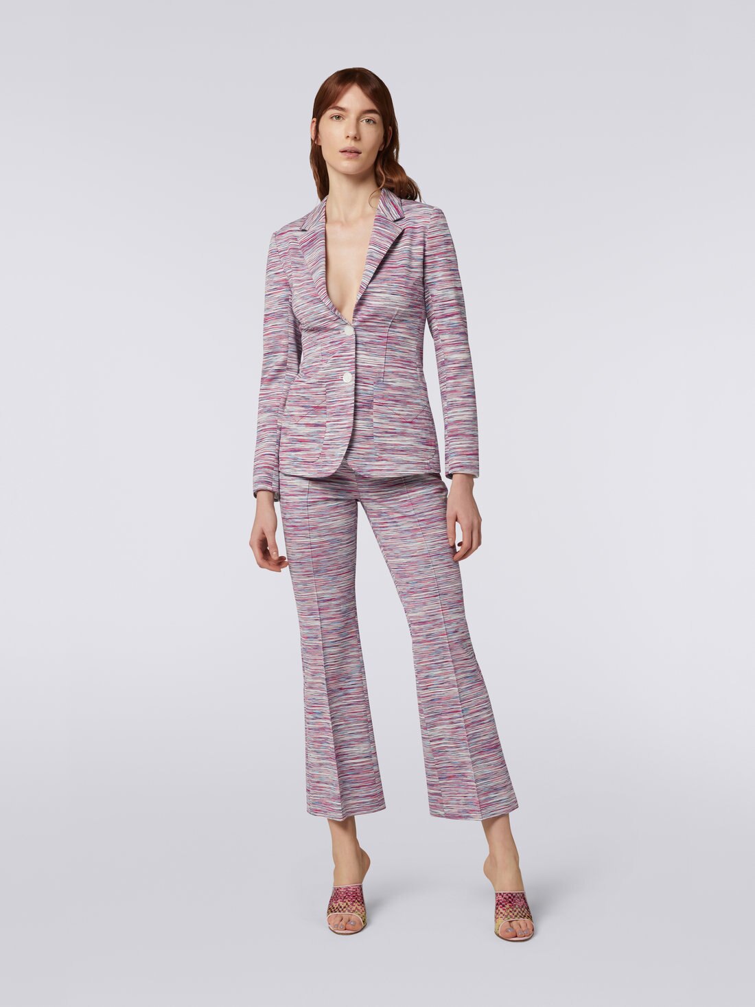 Blazer en jersey de coton flammé bicolore, Multicolore  - 8051575787317 - 1