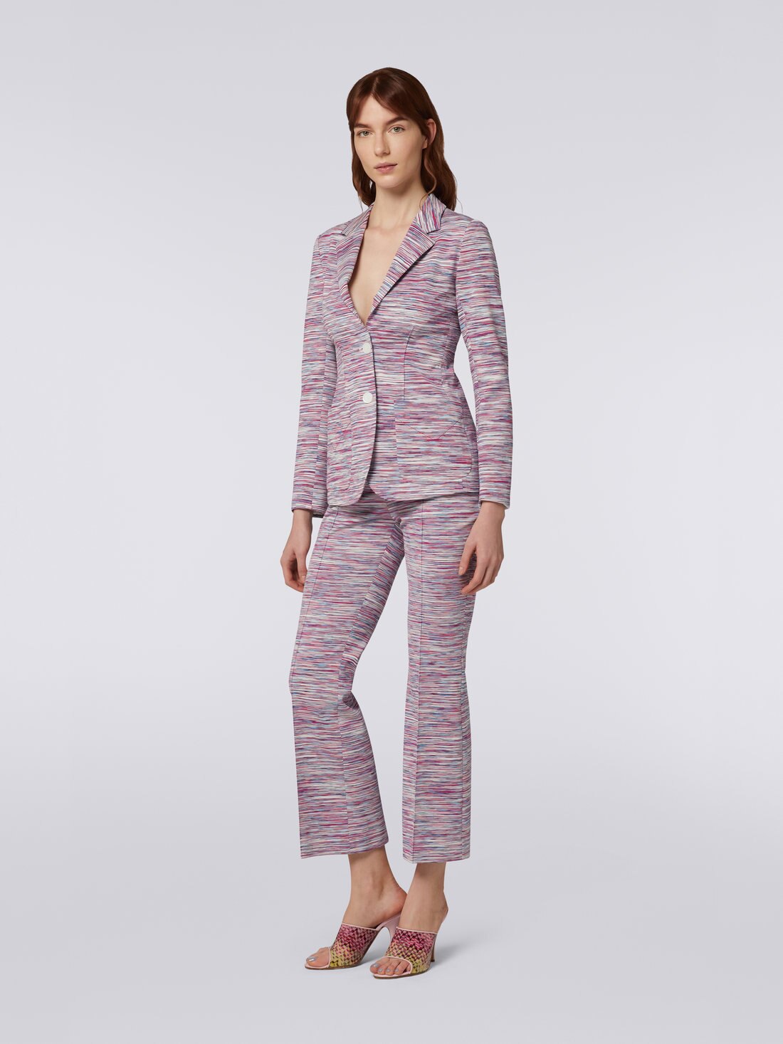 Blazer en jersey de coton flammé bicolore, Multicolore  - 8051575787317 - 2