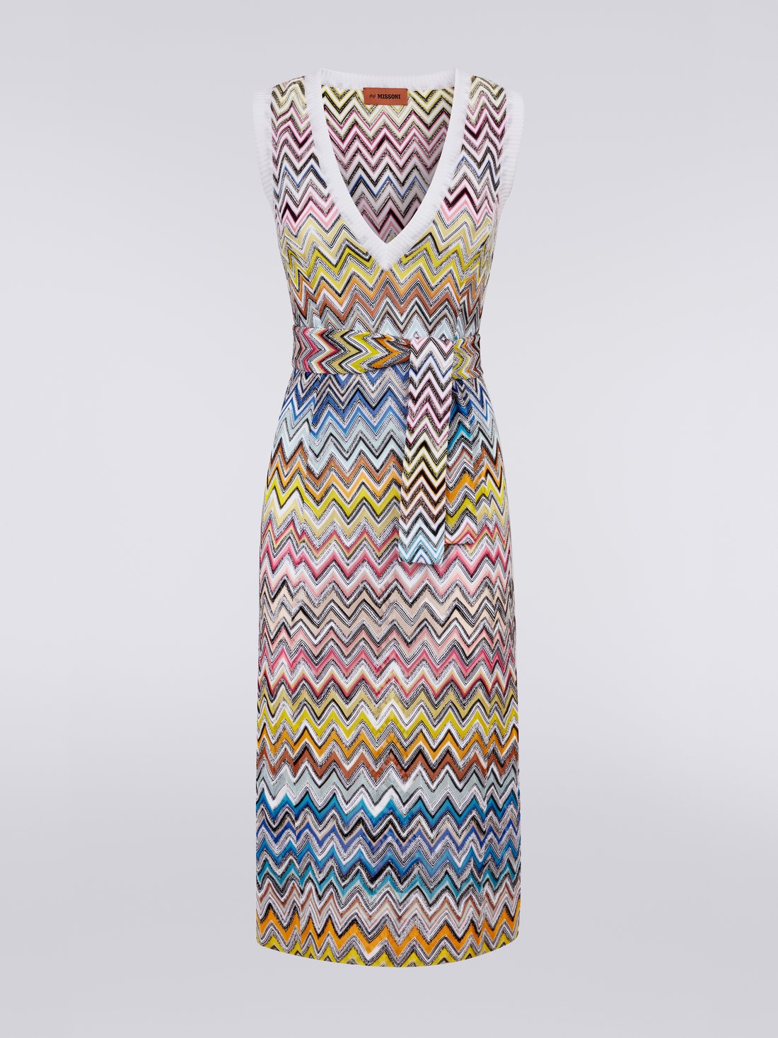 Robe fourreau longuette en maille à chevrons, Multicolore  - 8051575718625 - 0