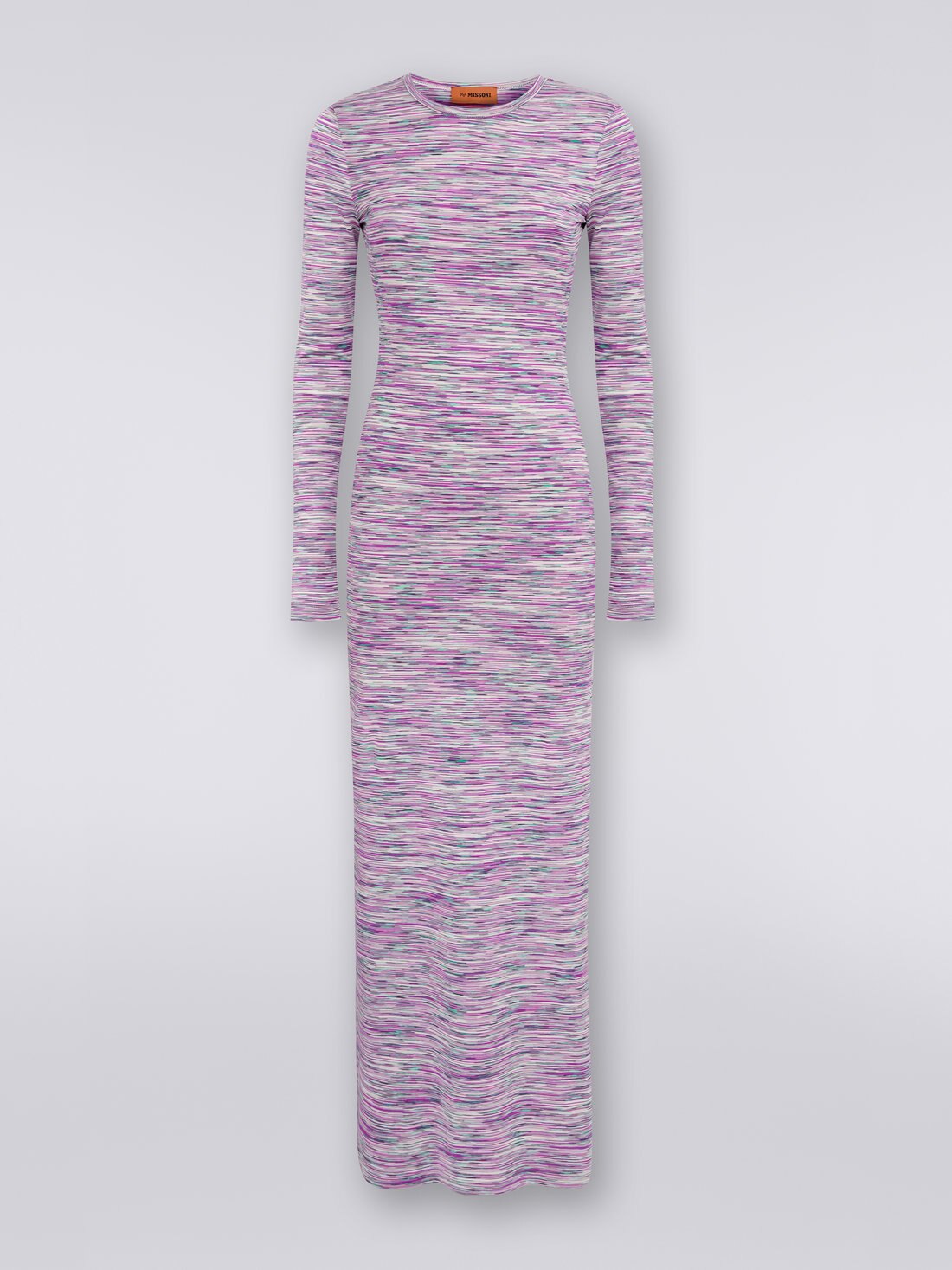 Slub cotton jersey long dress, Multicoloured - 8051575749971 - 0