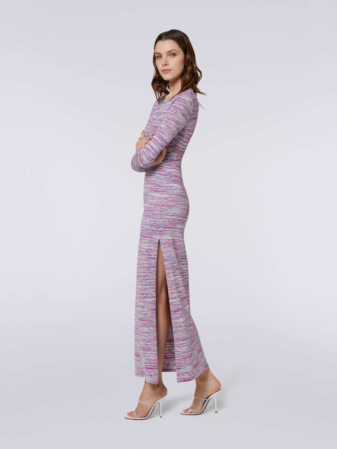 Robe longue en jersey de coton flamm Multicolore Missoni