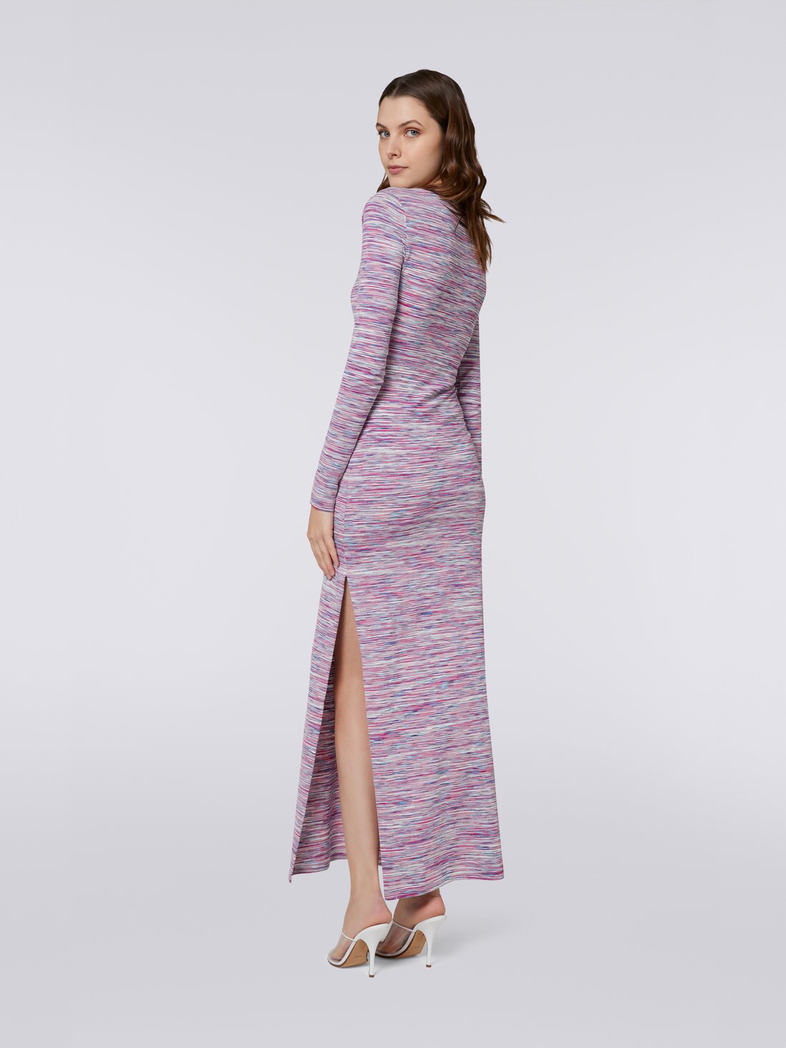 Slub cotton jersey long dress, Multicoloured - 8051575749971 - 3