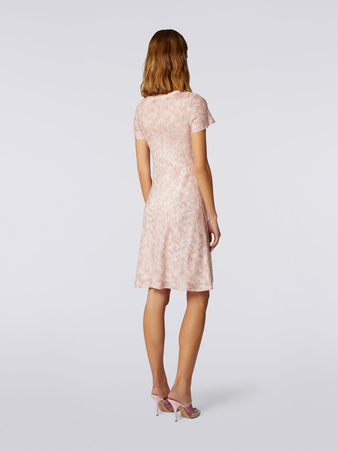 Viscose dress with dégradé snake motif, Multicoloured - 8051575750199 - 3