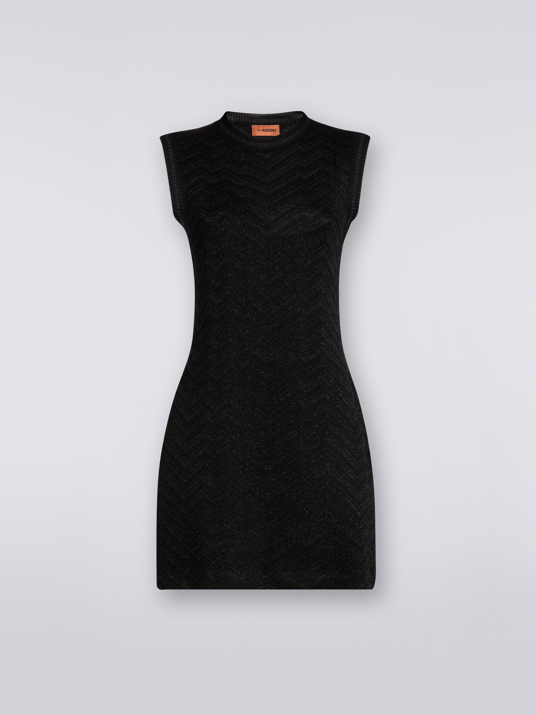 Mini-robe à chevrons avec lurex, Noir    - DS23SG3ABK021PS91ED - 0