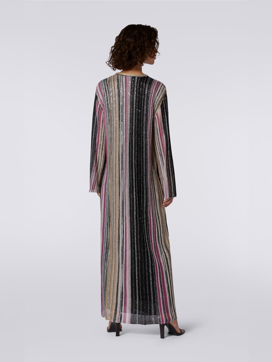 LUZU JUNU Abito Caftano Donna In Cotone E Lino - Maniche Lunghe, Maxi Lunghezza, Con Tasche, Taglie M E L - 3