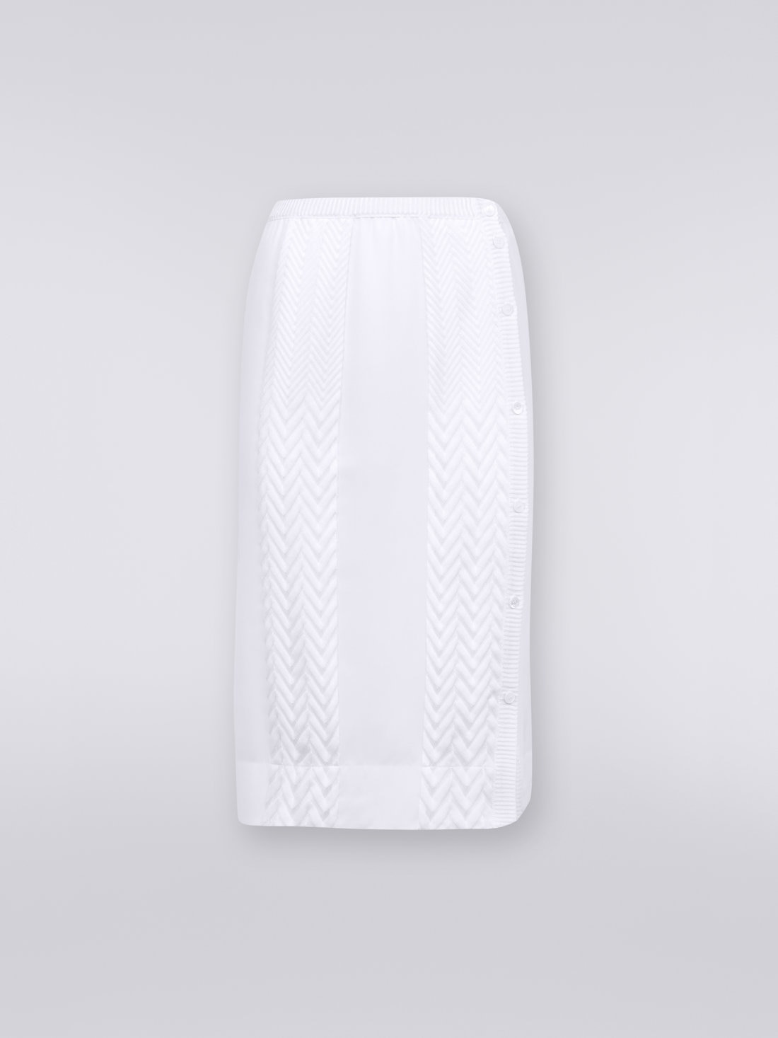 Plain silk, cotton and viscose longuette skirt, White  - DS23SH1IBW00L714001 - 0