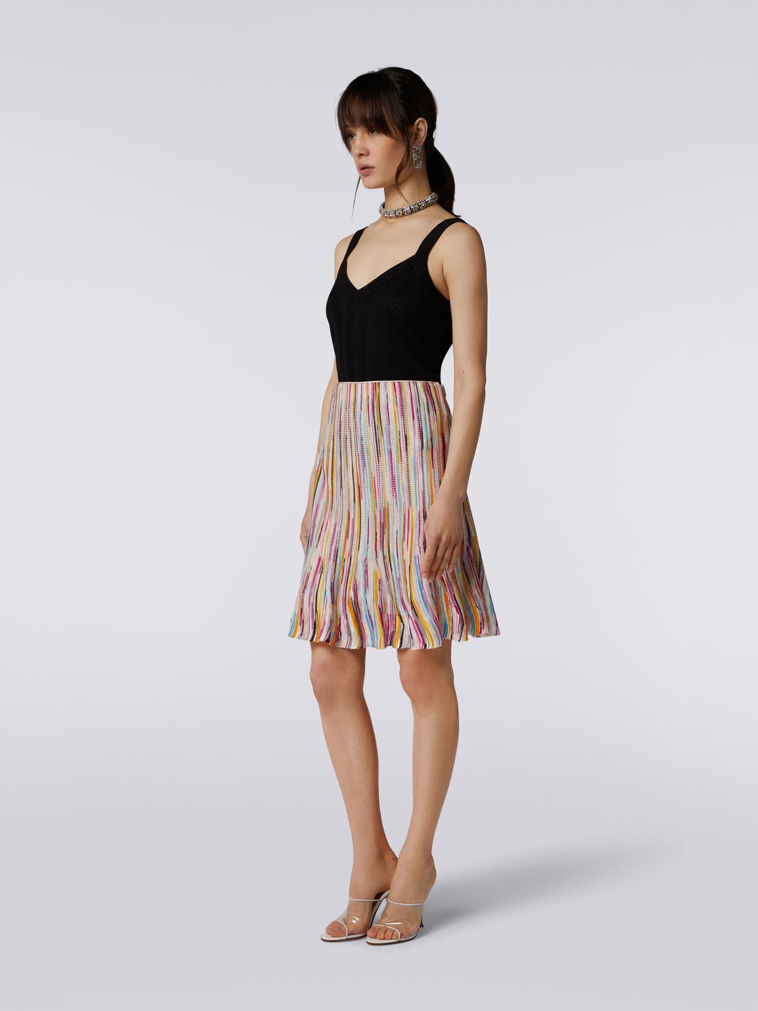 Slub viscose blend skirt, Multicoloured  - 8051575751349 - 2