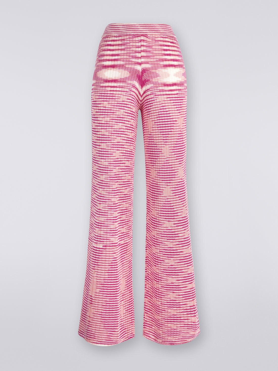 Hose aus Viskose und Baumwolle in Flammgarnoptik, Fuchsia, Rosa & Weiß - 8051575751479 - 0